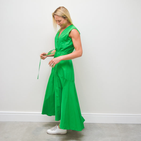 Sleeveless Wrap Dress - Apple