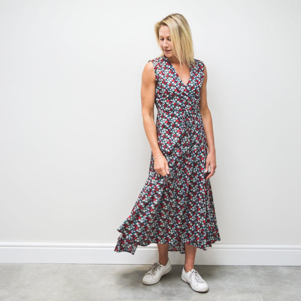 Sleeveless wrap dress - Liberty Print