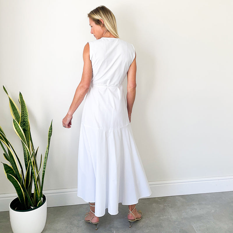 Sleeveless Wrap Dress - White