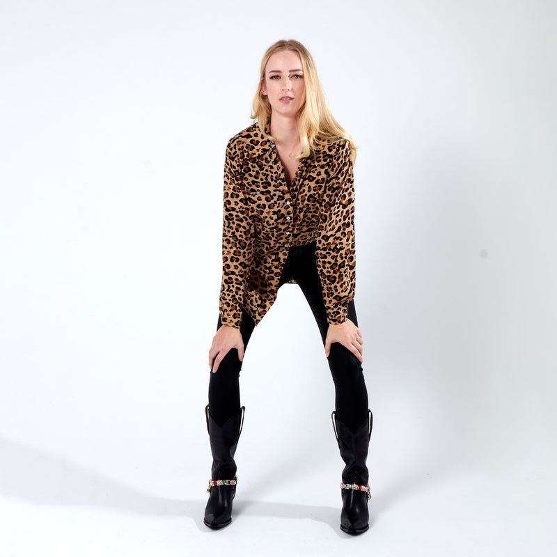 Shirt with side slits - Animal Print