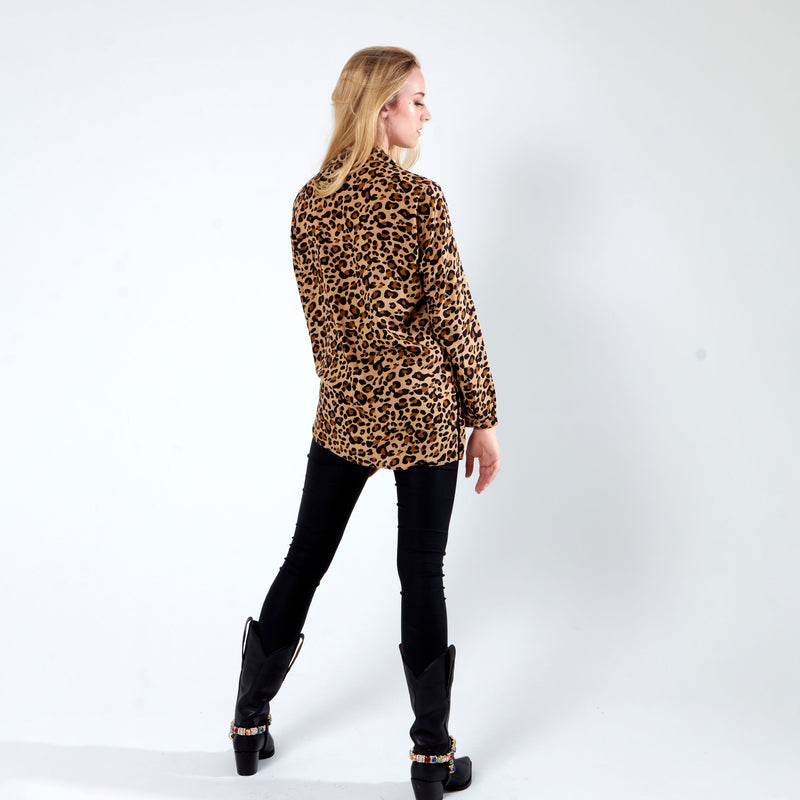 Shirt with side slits - Animal Print