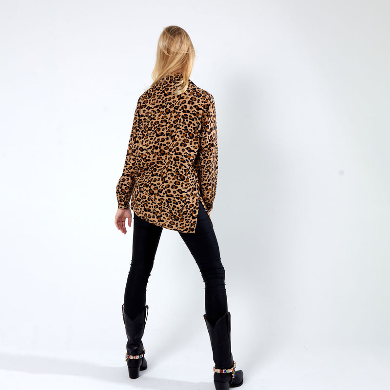 Shirt with side slits - Animal Print