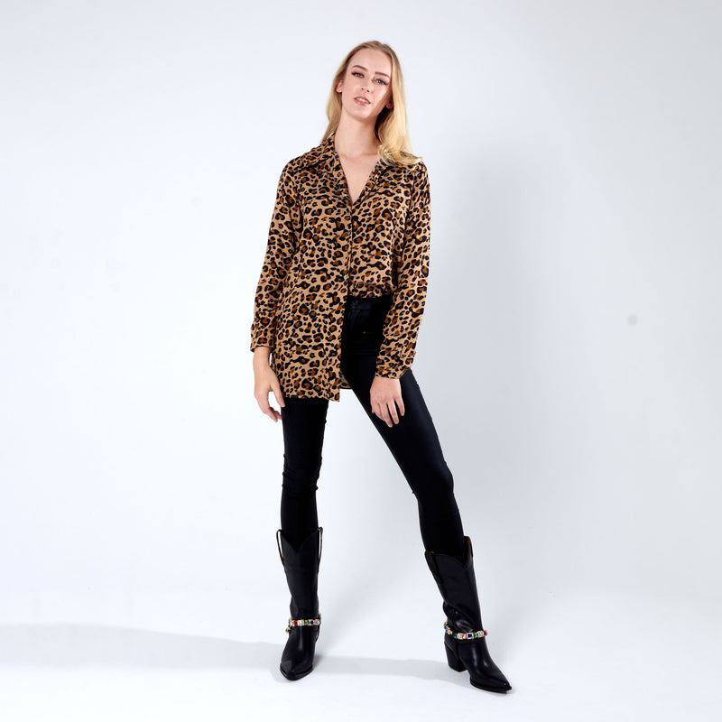 Shirt with side slits - Animal Print