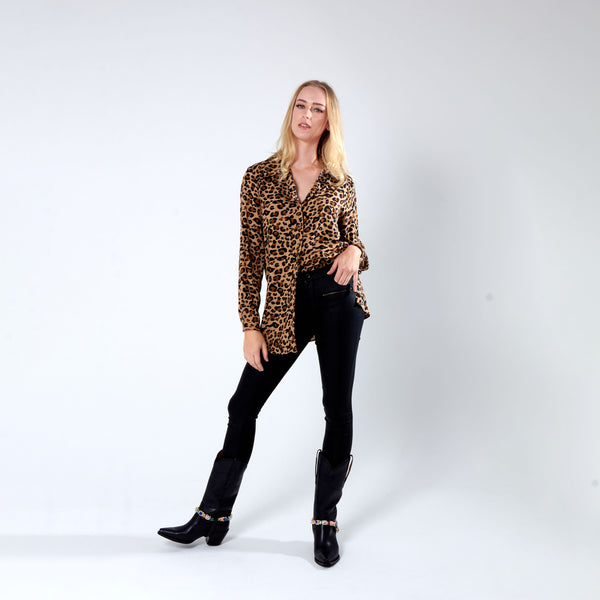 Shirt with side slits - Animal Print
