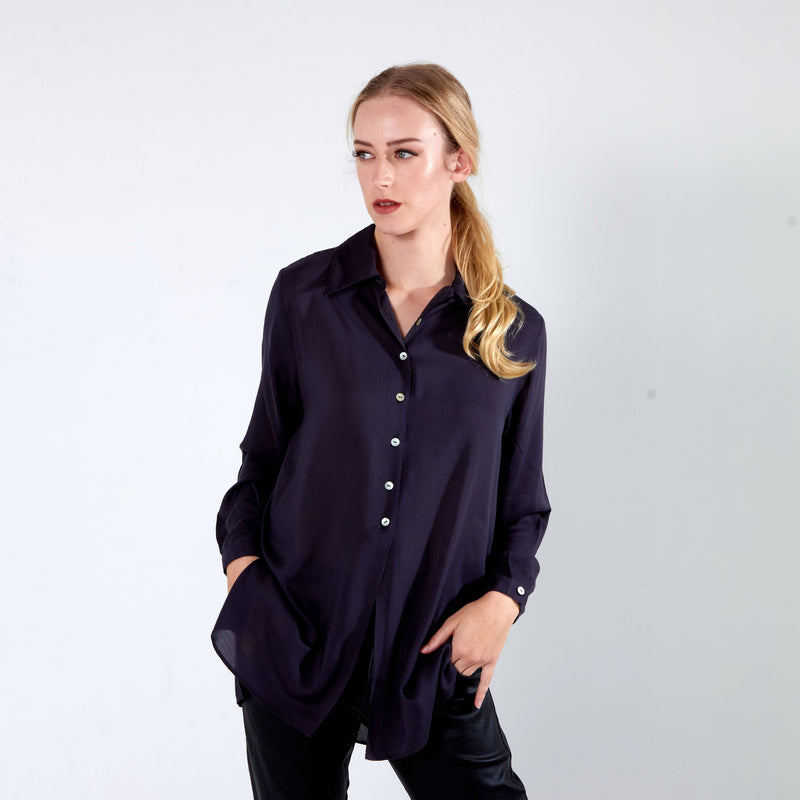 Shirt with side slits - Charcoal