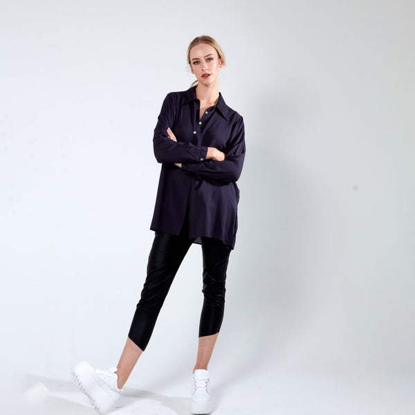 Shirt with side slits - Charcoal