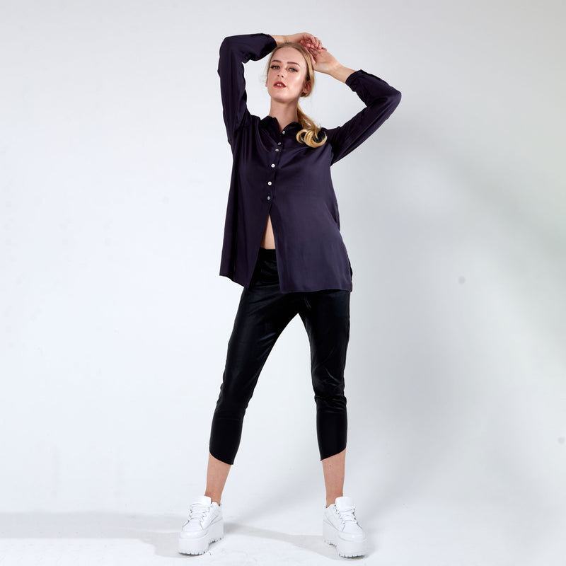 Shirt with side slits - Charcoal