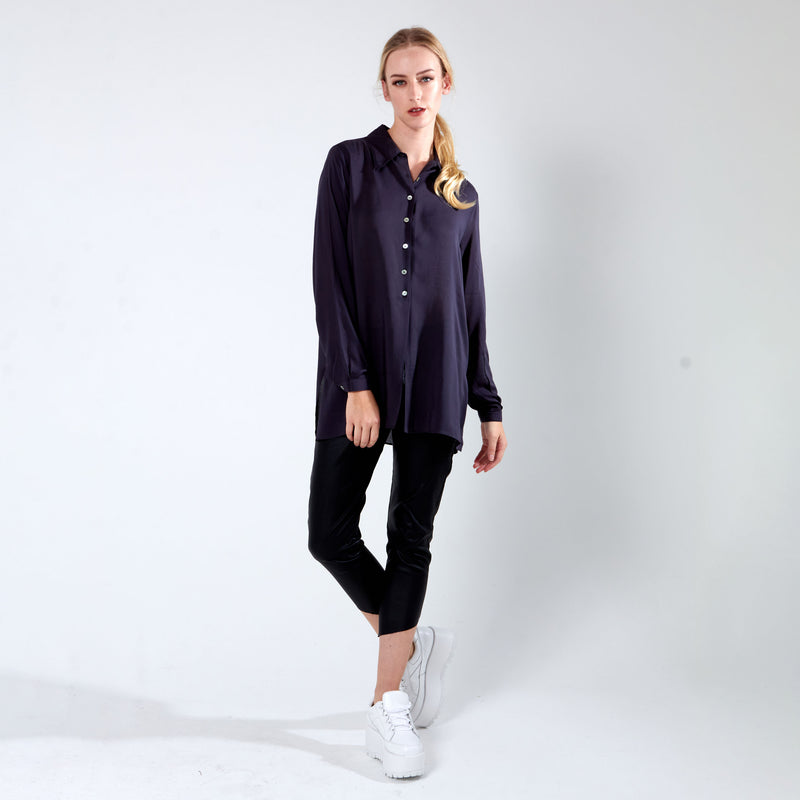 Shirt with side slits - Charcoal