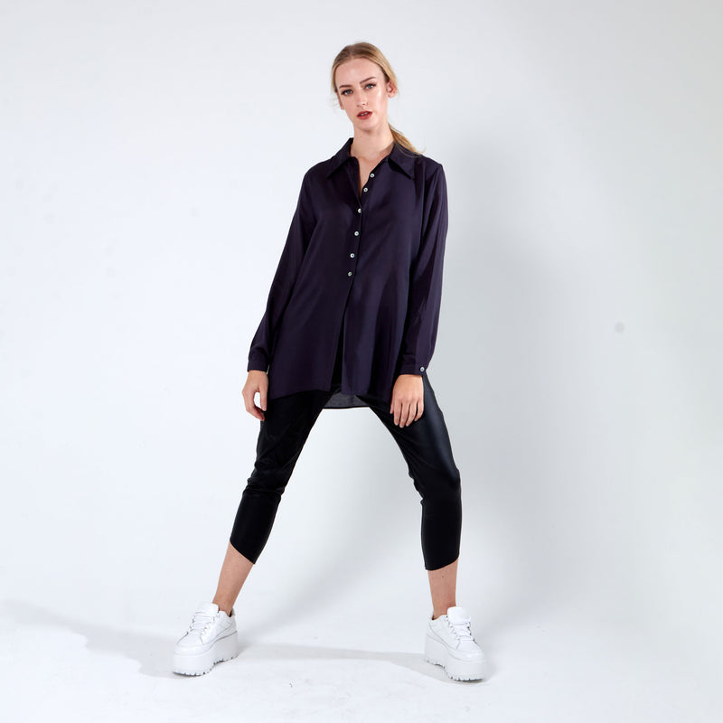 Shirt with side slits - Charcoal