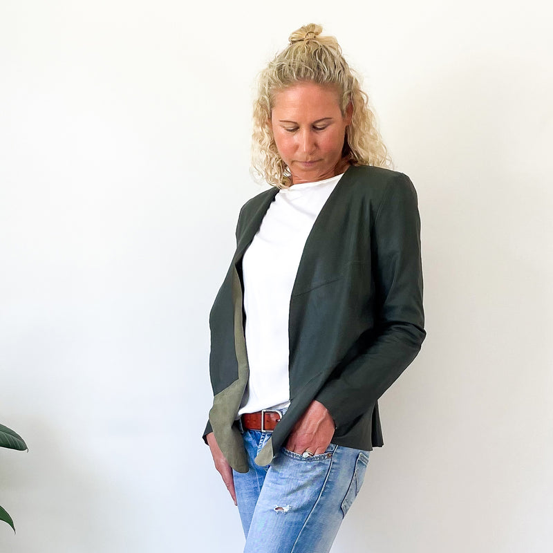 Soft Leather Jacket - Olive