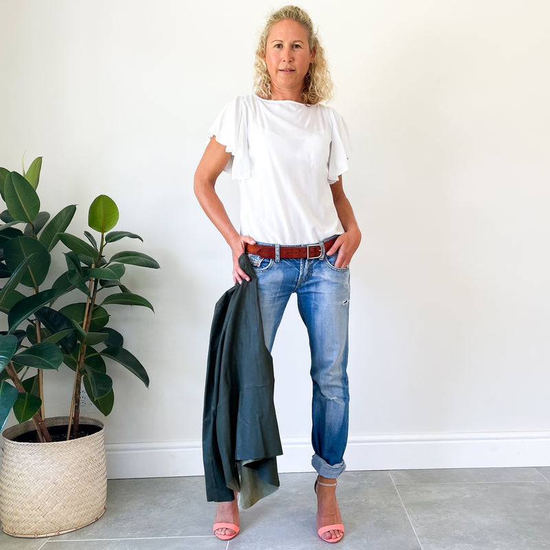 Soft Leather Jacket - Olive