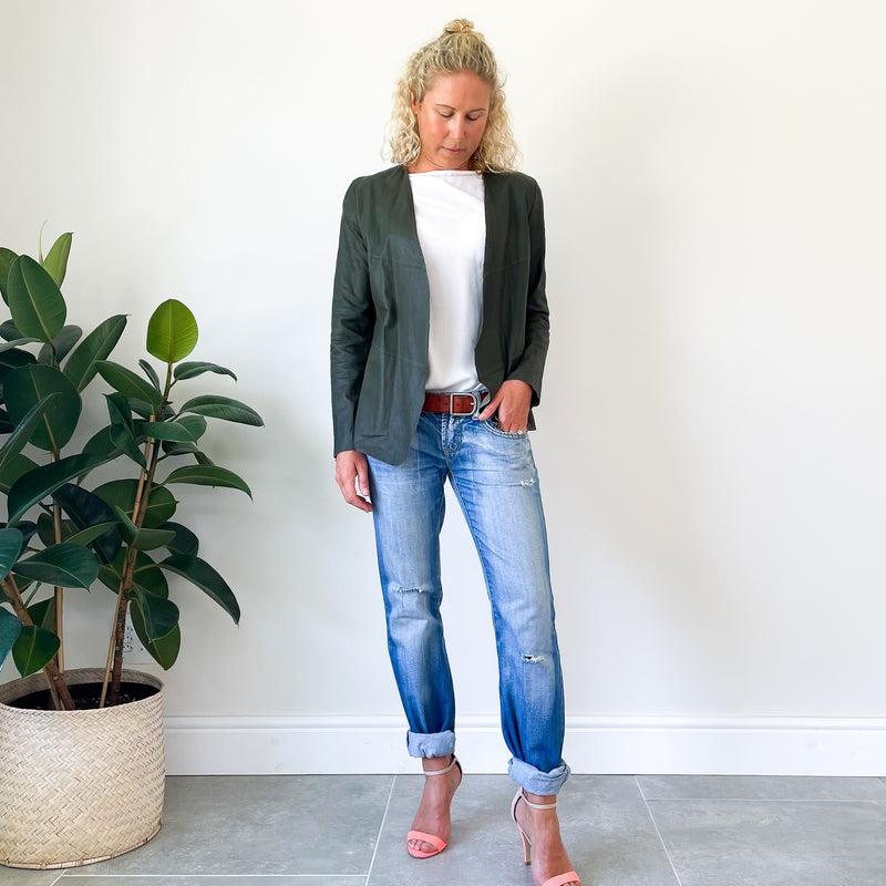 Soft Leather Jacket - Olive