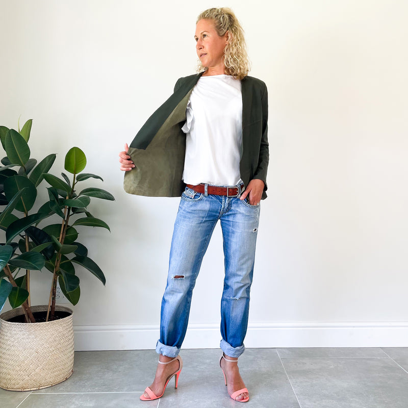 Soft Leather Jacket - Olive