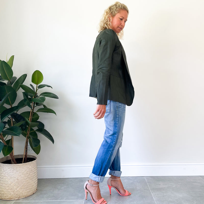 Soft Leather Jacket - Olive