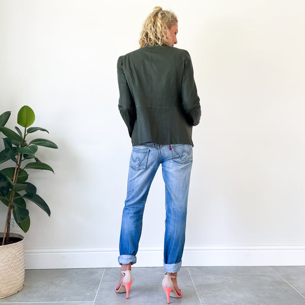 Soft Leather Jacket - Olive