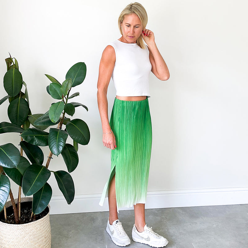 Side Slit Skirt - Green Ombre