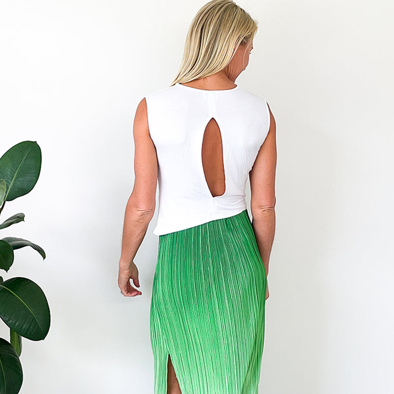 Back Keyhole Top - White
