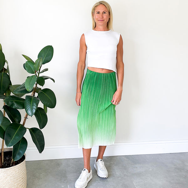 Side Slit Skirt - Green Ombre